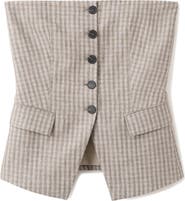 MANGO Strapless Check Print Vest