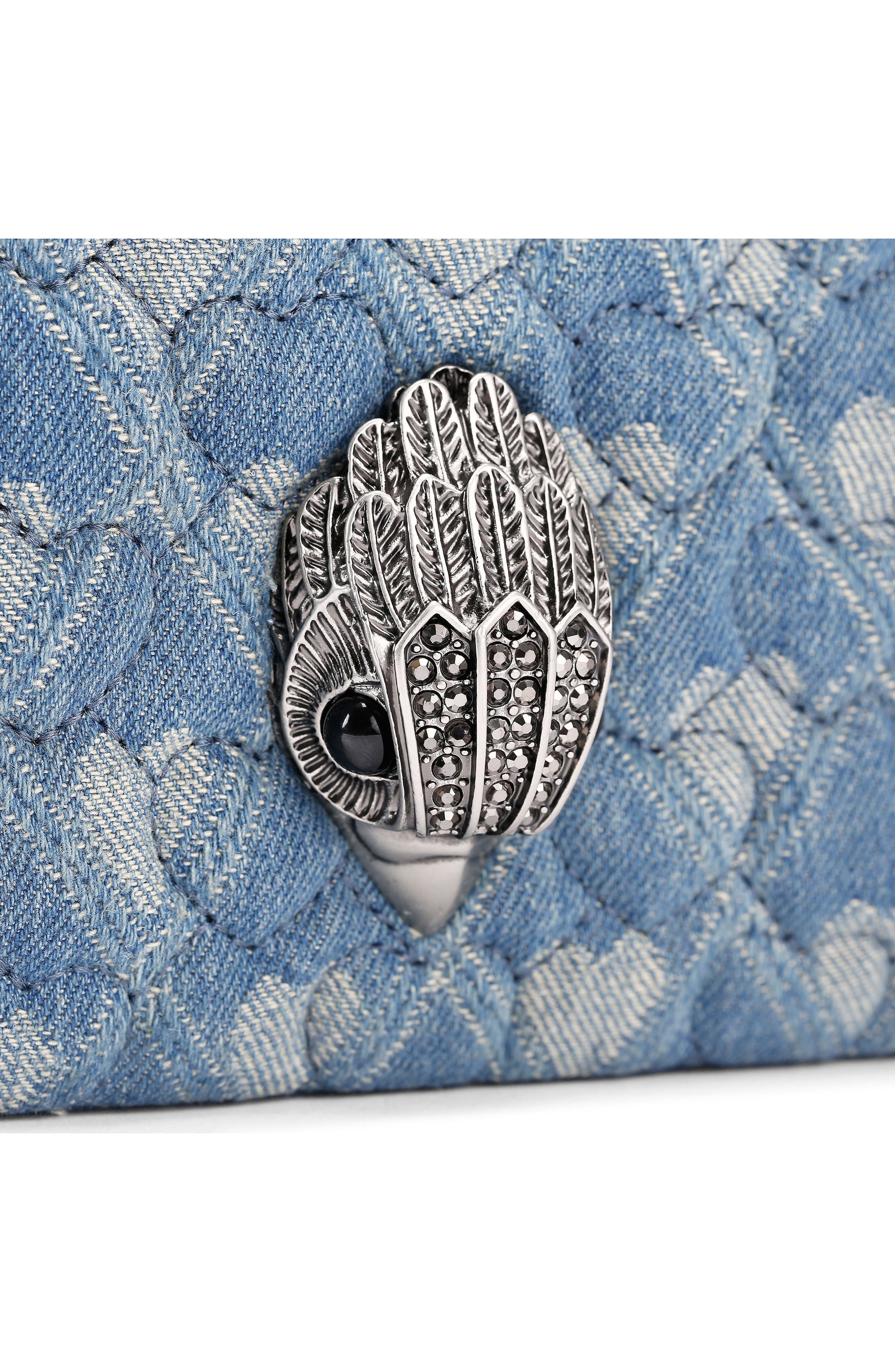 Kurt Geiger London Kensington Puff Quilted Denim Pouch Shoulder Bag, Alternate, color, Dark Blue