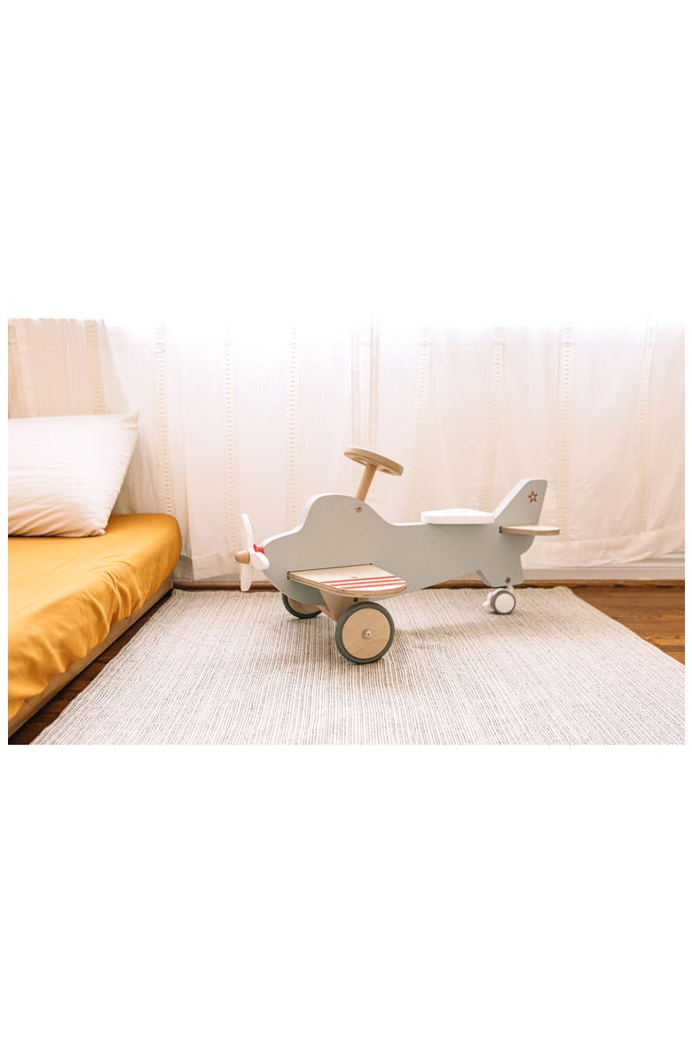 by Asweets Wood Airplane Rocker N Ride On, Alternate, color, NO COLOR