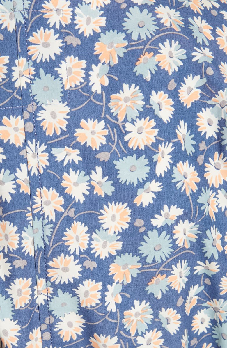 Madewell Ruffle Neck French Floral Raincoat, Alternate, color, 