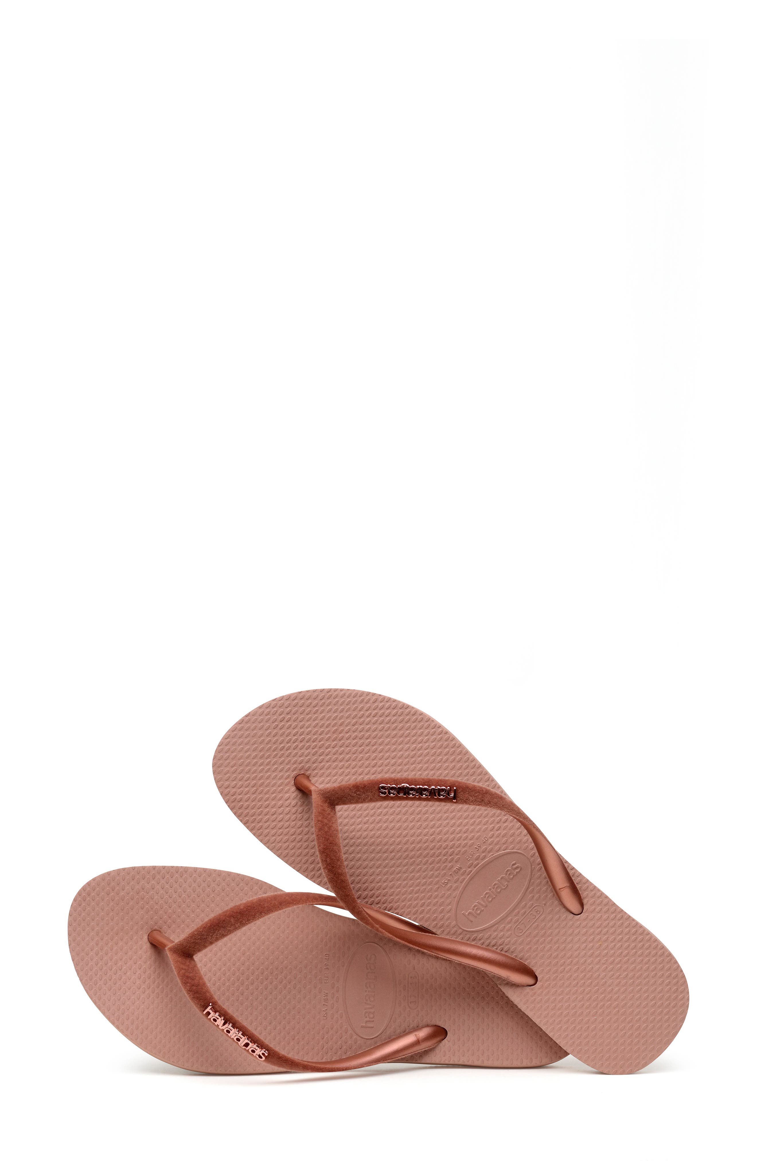 Slim Velvet Flip Flop, Alternate, color, CROCUS ROSE