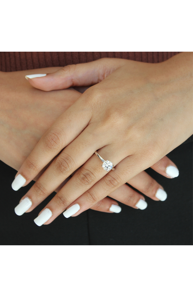 LuvMyJewelry Lila 14K Gold Round Lab Grown Diamond Hidden Halo Ring - 1.5 Ct, Alternate, color, 14K White Gold