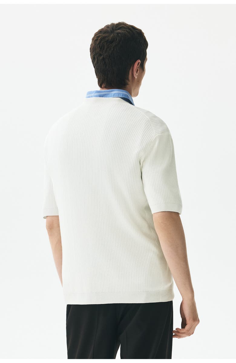 H&M Slim Fit Rib-knit T-shirt, Alternate, color, White
