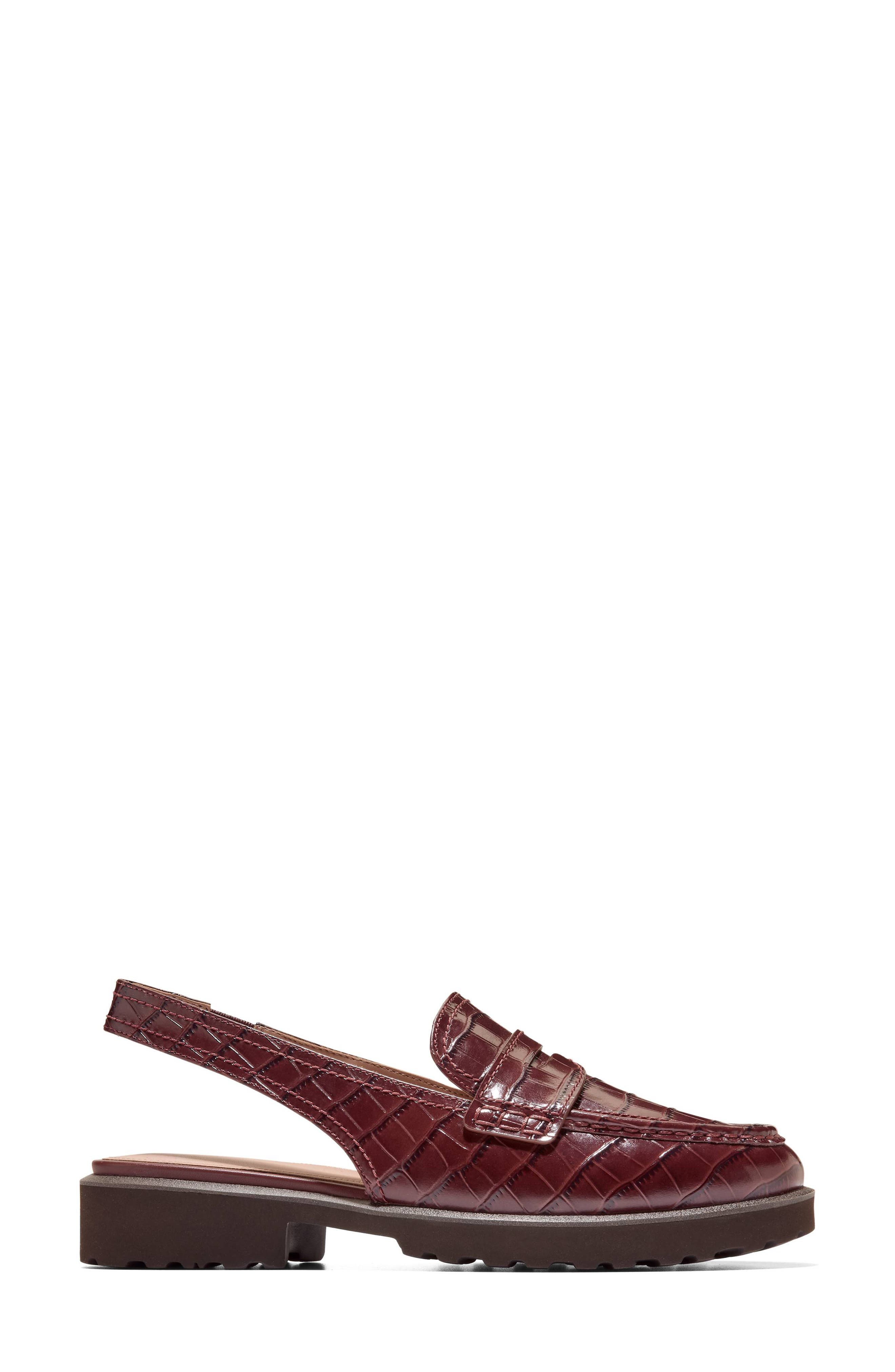 Gwendolyn Slingback Penny Loafer, Alternate, color, MAHOGANY CROC PRINT LEATHER