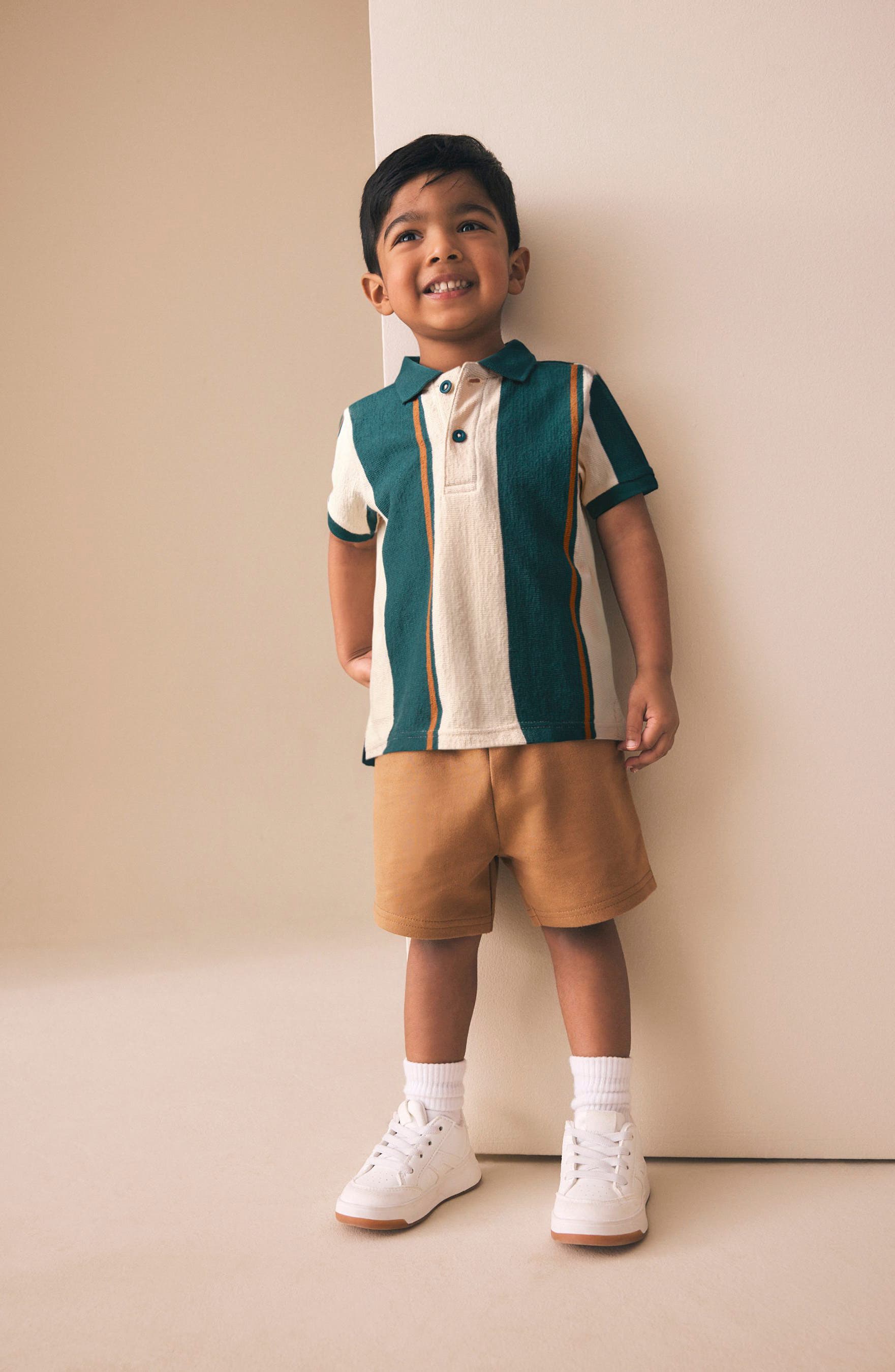 NEXT Kids' Stripe Polo & Shorts Set — фото 2
