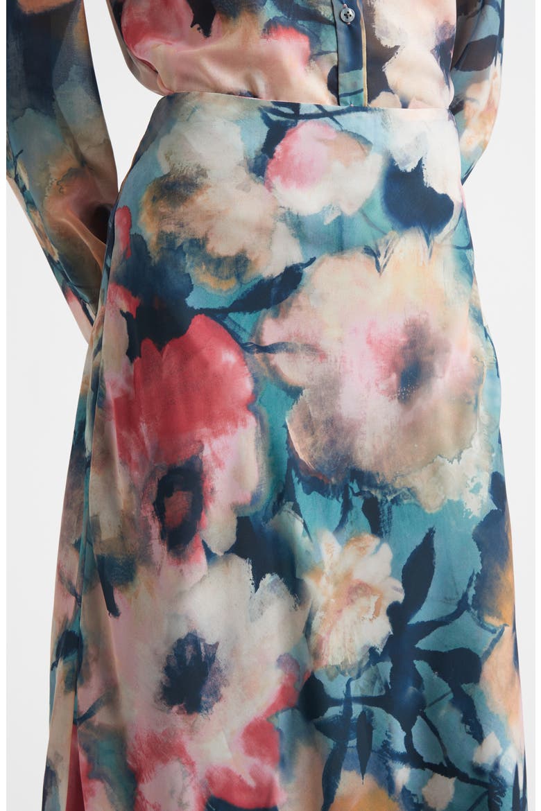 Abstract Floral Chiffon A-Line Skirt, Alternate, color, MIST MULTI