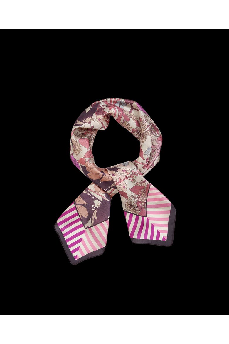 Deco Blooms Candy Stripe Square Scarf, Alternate, color, Pink