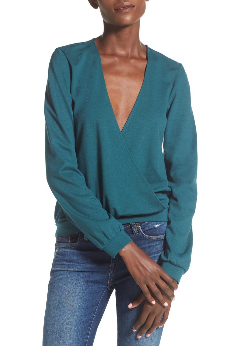 Leith Long Sleeve Surplice Top, Alternate, color, 