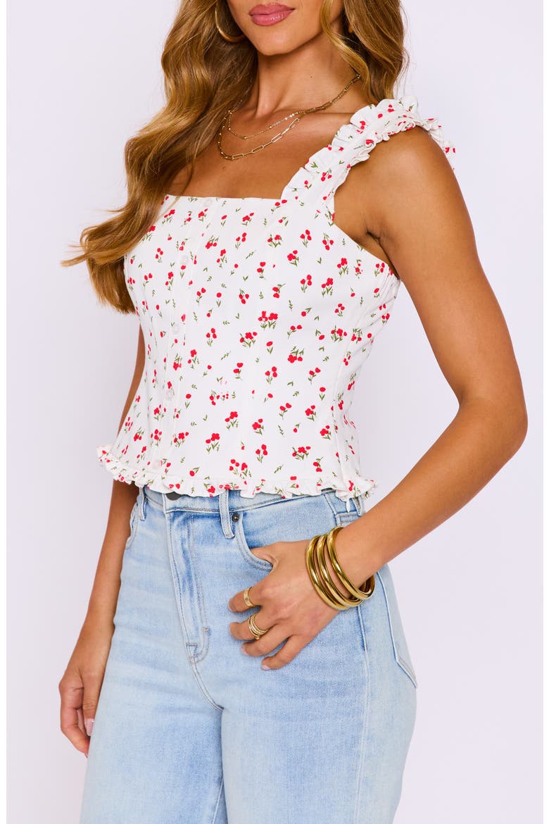 Cherry Ruffle Crop Tank, Alternate, color, WHITE/ RED