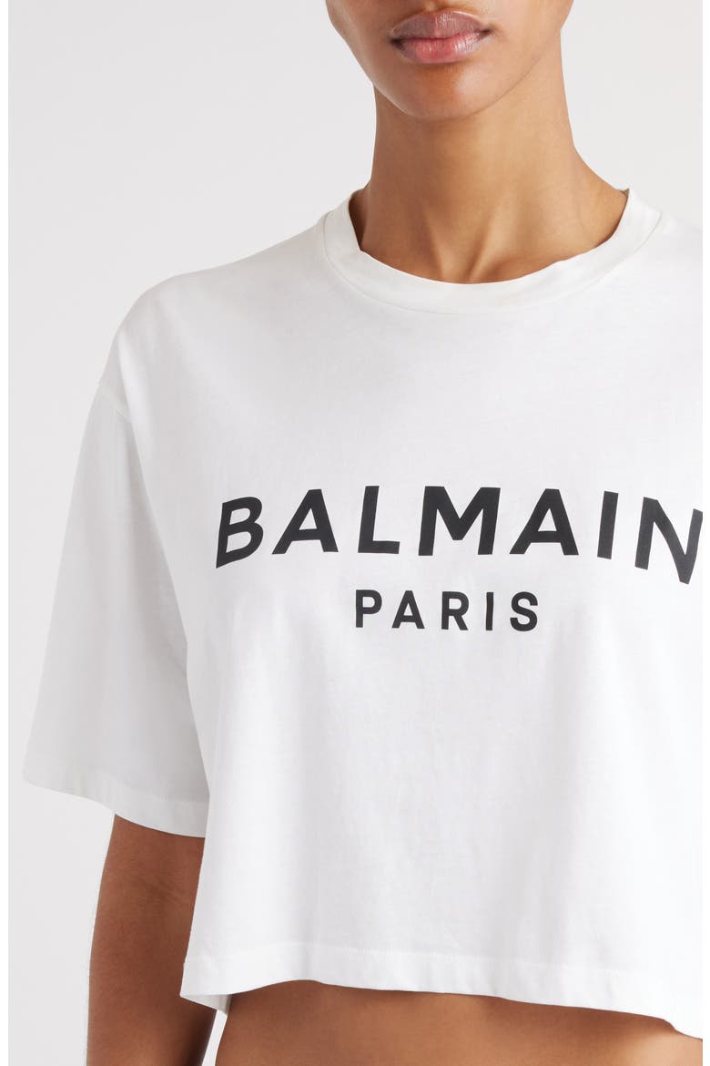 Logo Crop Cotton Graphic T-Shirt, Alternate, color, GAB WHITE/BLACK