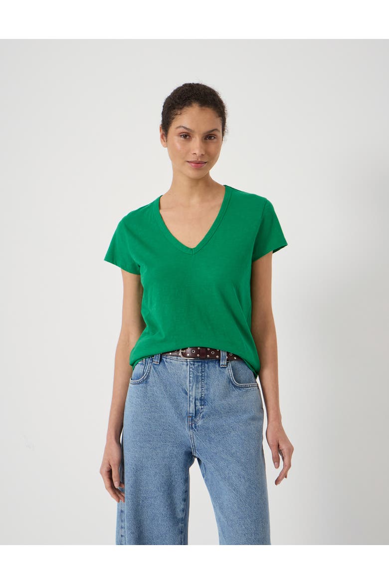 Slim Fit Slub Cotton V-Neck T-Shirt, Alternate, color, Bright Green