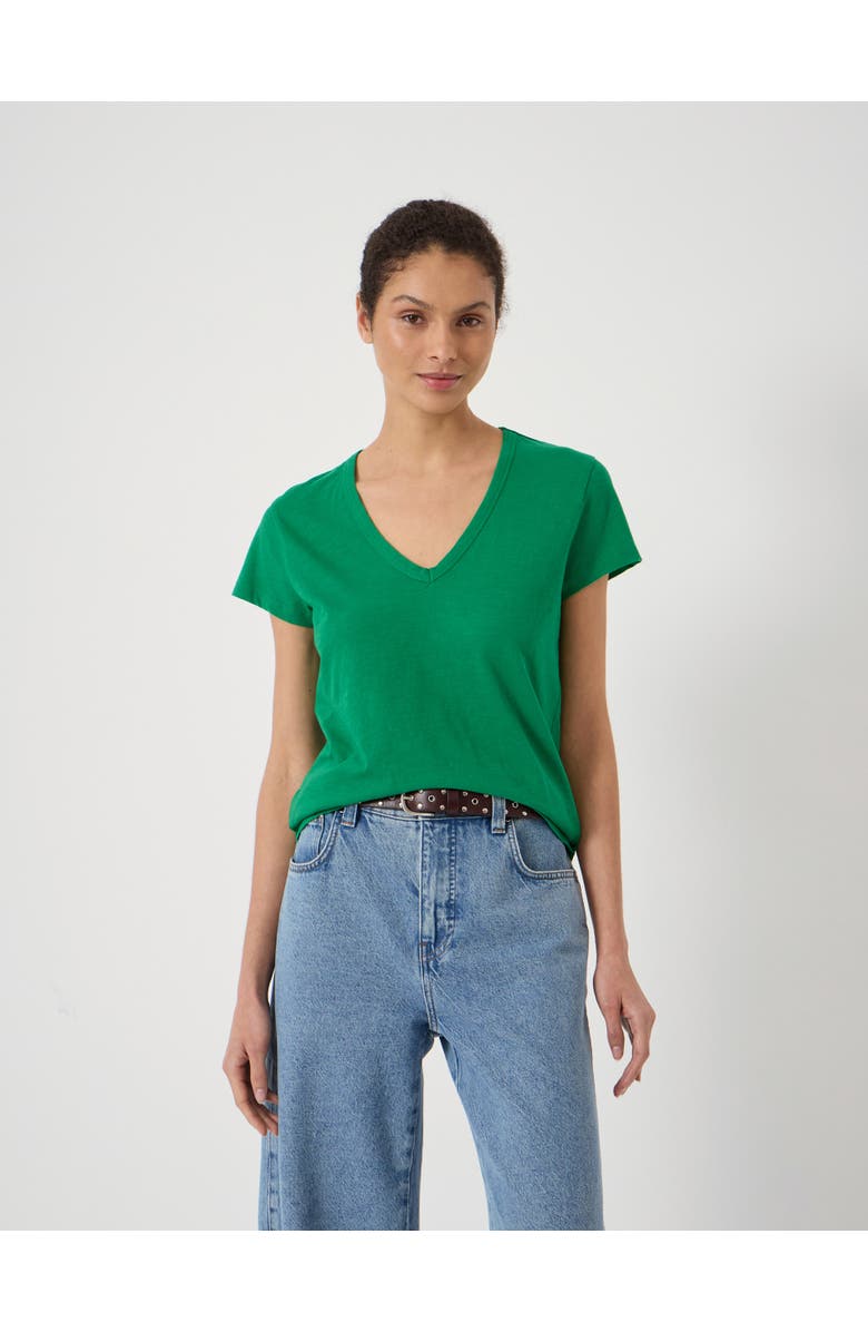 Hush Slim Fit Slub Cotton V-Neck T-shirt, Alternate, color, Bright Green