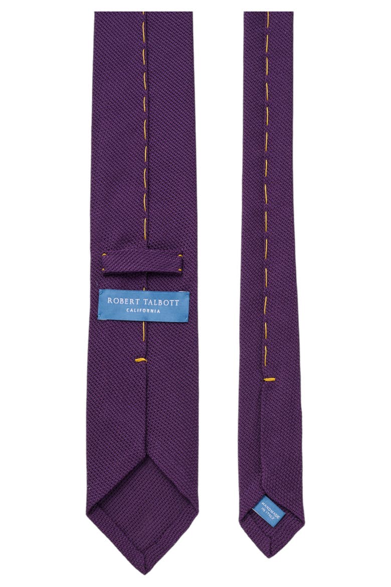 Duvall Solid Grenadine Silk Necktie, Alternate, color, Purple