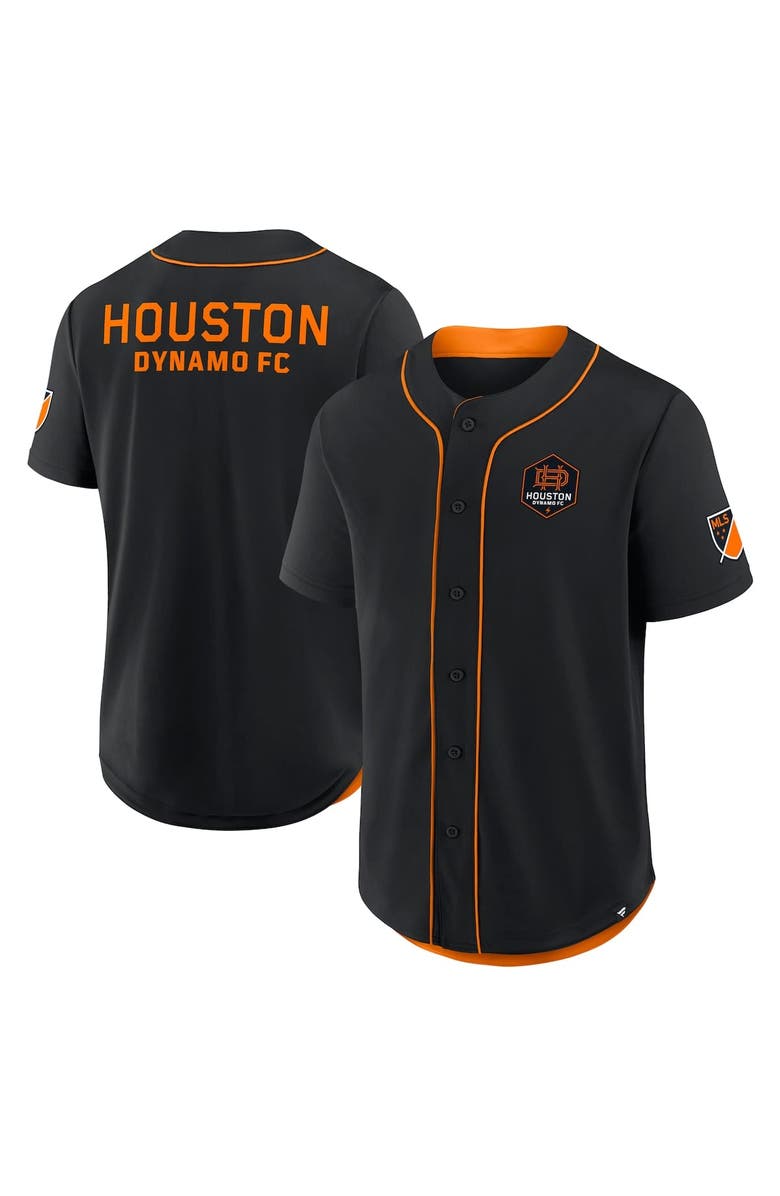 FANATICS Men's Fanatics Black Houston Dynamo FC Injury Time Baseball Jersey, Alternate, color, 