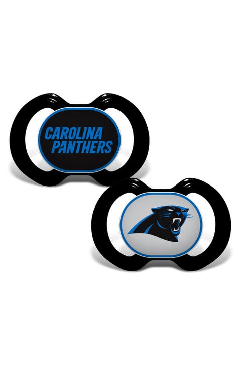 Masterpieces Carolina Panthers Pacifier 2-pack Nfl Team Logo - Silicone Bpa-free - 2 Pack