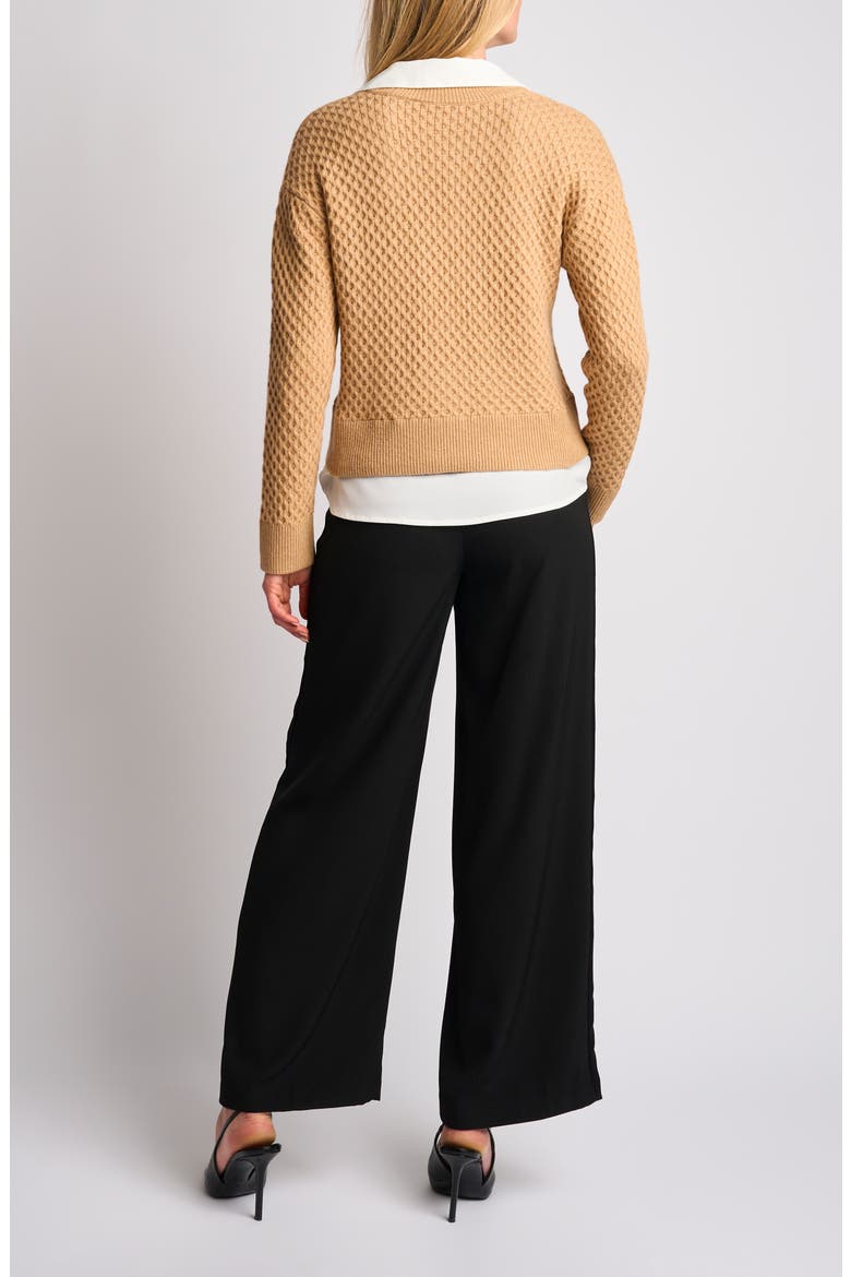 Honeycomb Stitch Twofer Top, Alternate, color, TOASTED SAND
