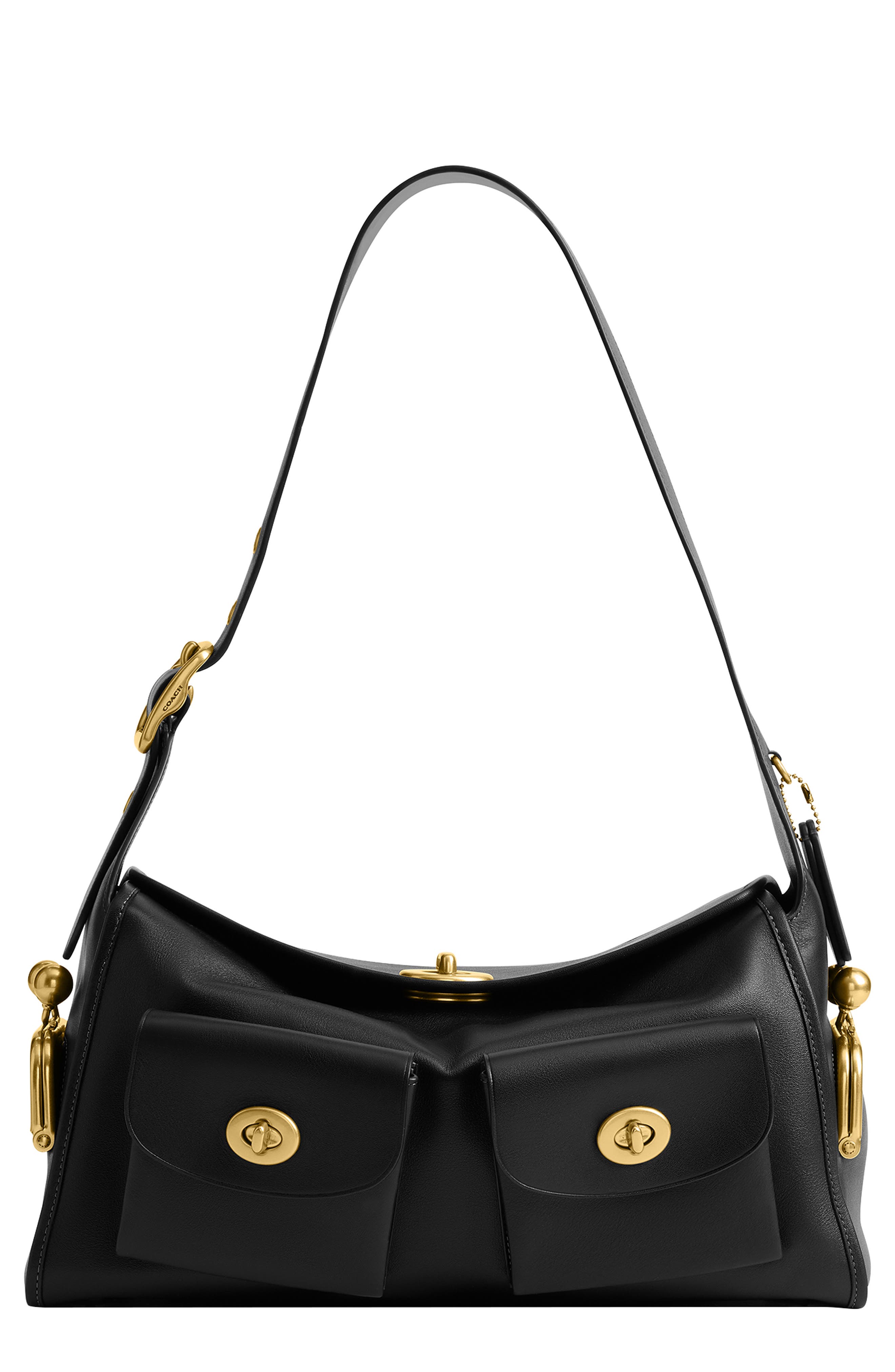 COACH Turnlock Haversack Leather Shoulder Bag, Main, color, 