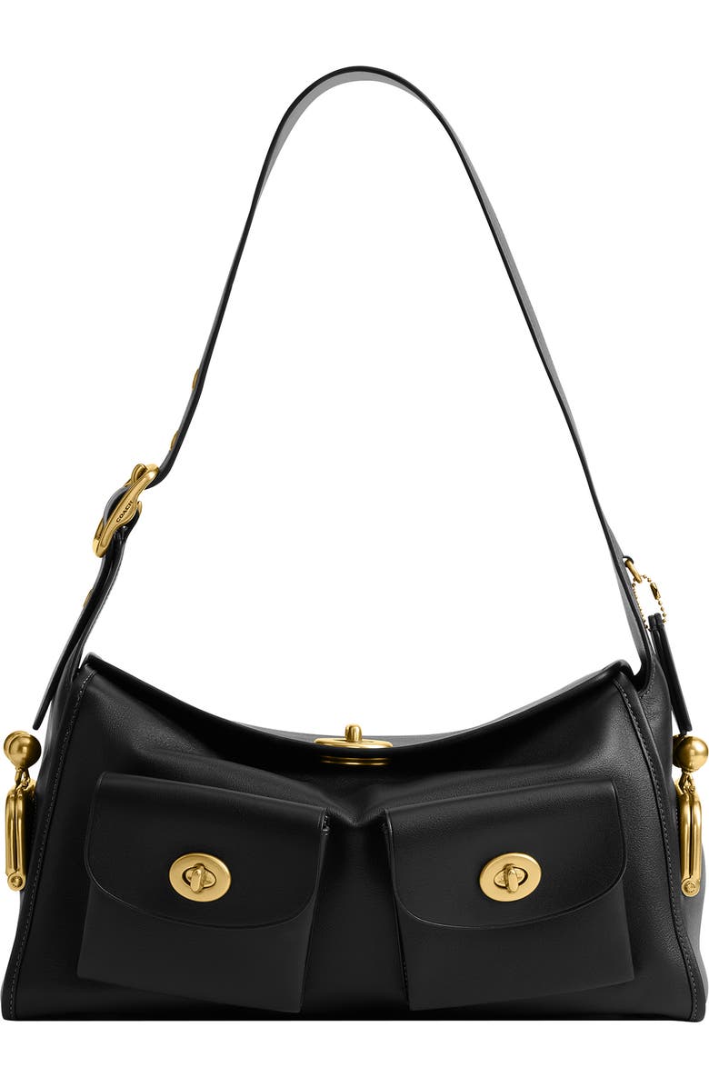 COACH Turnlock Haversack Leather Shoulder Bag, Main, color,