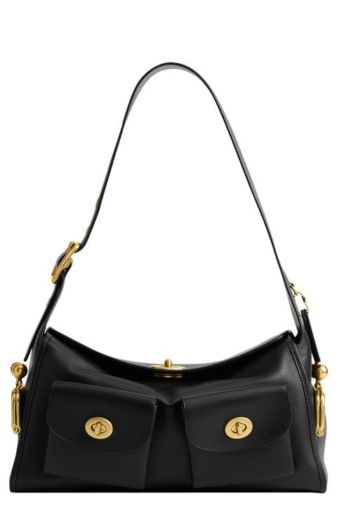 Turnlock Haversack Leather Shoulder Bag