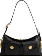 COACH Turnlock Haversack Leather Shoulder Bag