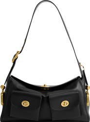 COACH Turnlock Haversack Leather Shoulder Bag