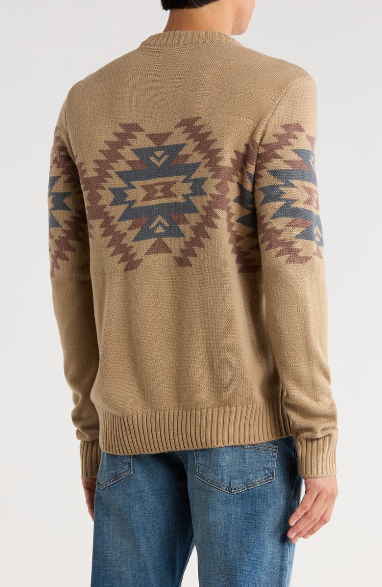 Lucky Brand Geometric Jacquard Crewneck Sweater, Alternate, color, Natural Multi