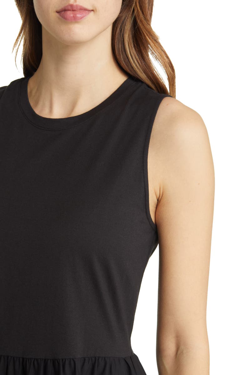 Nordstrom Sleeveless Mixed Media Dress, Alternate, color,