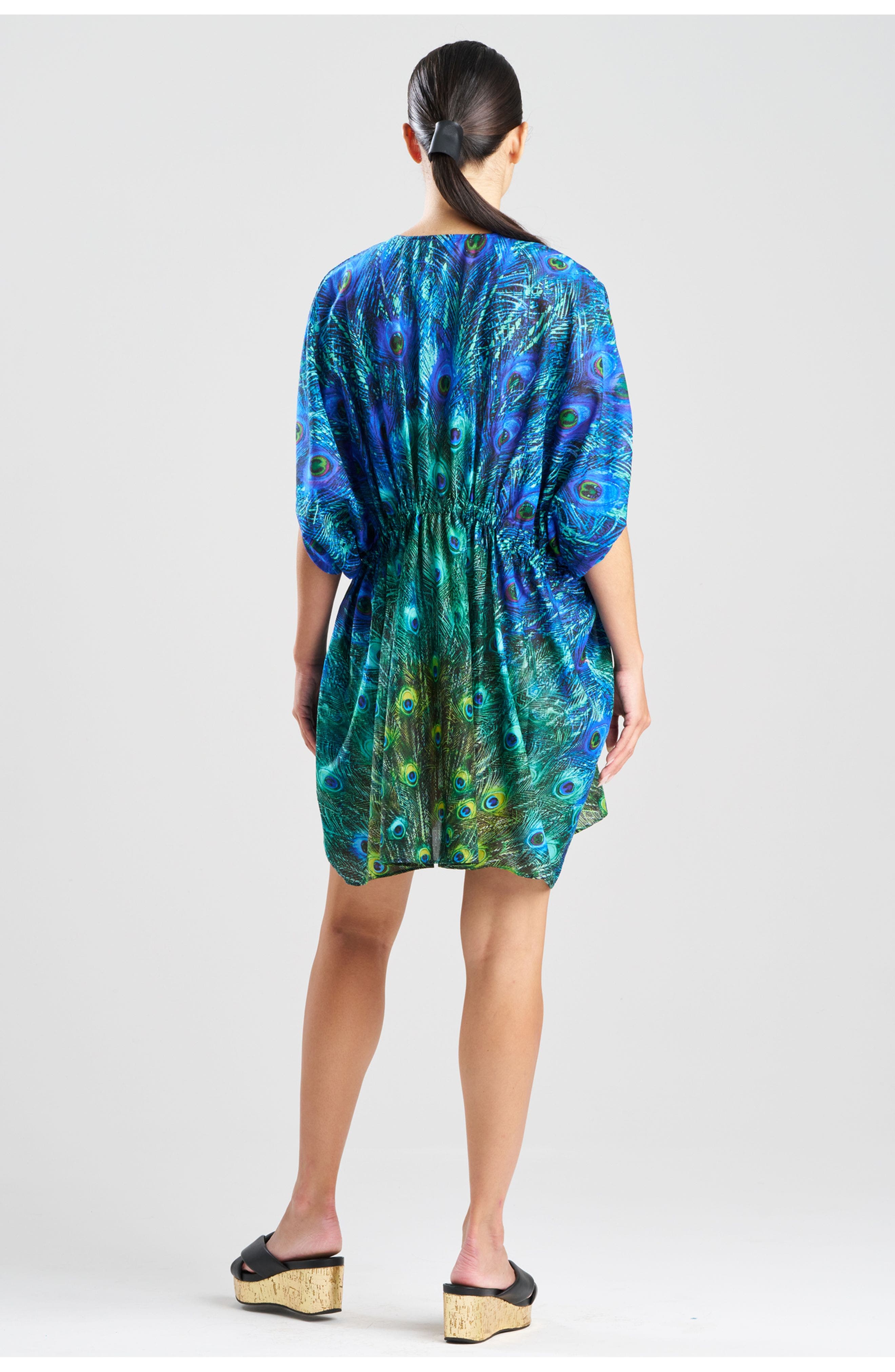 Peacock Cotton Voile Short Caftan - image 2