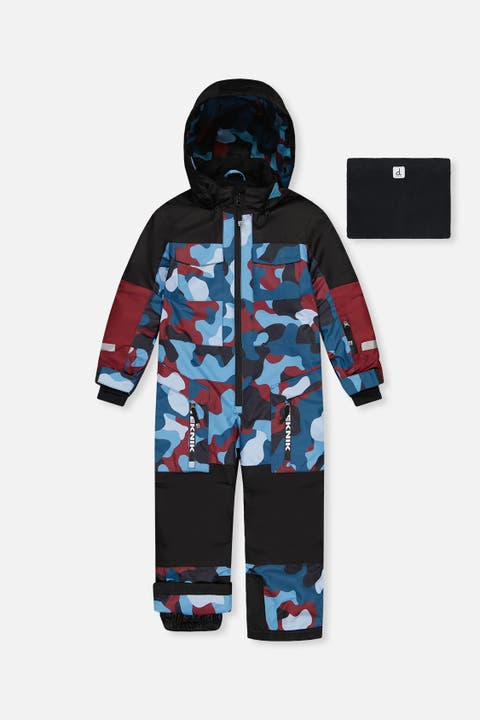 Teknik Camouflage Fleece Lined & Reinforced Knees One Piece Snowsuit