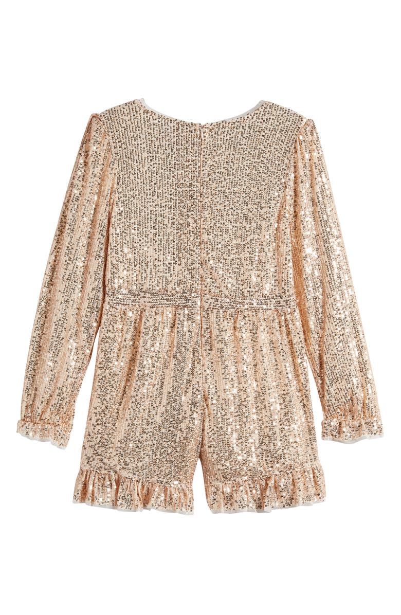 BCBG Kids' Long Sleeve Sequin Romper, Alternate, color, 
