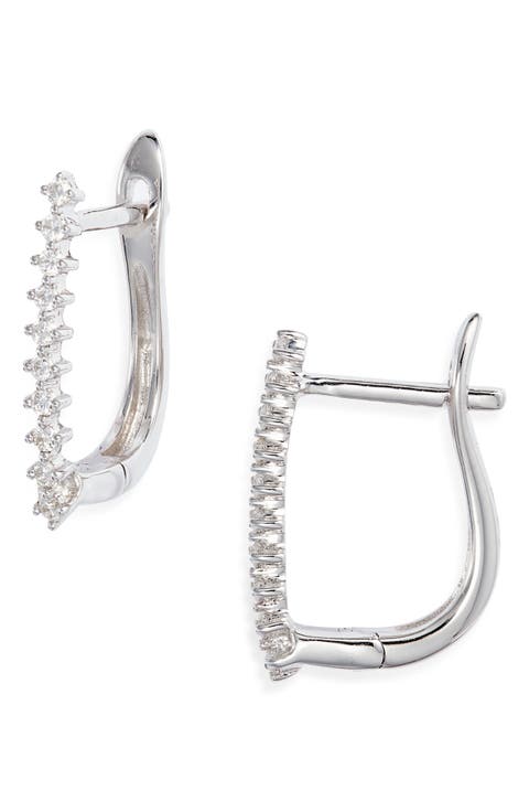 Diamond Oval Hoop Earrings