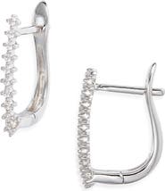 Meira T Diamond Oval Hoop Earrings