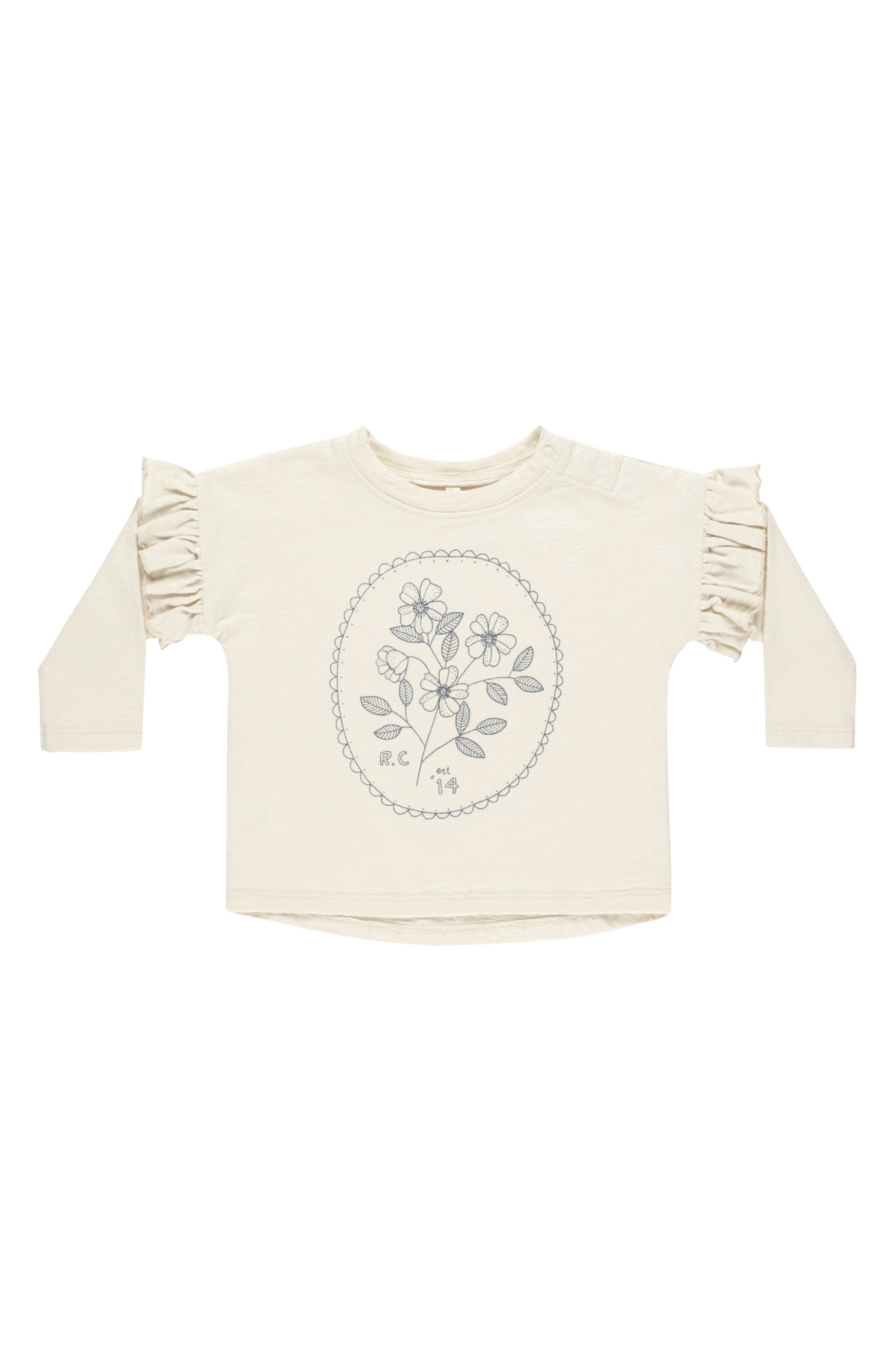 Rylee + Cru Kids' Ruffled Cotton Graphic T-Shirt