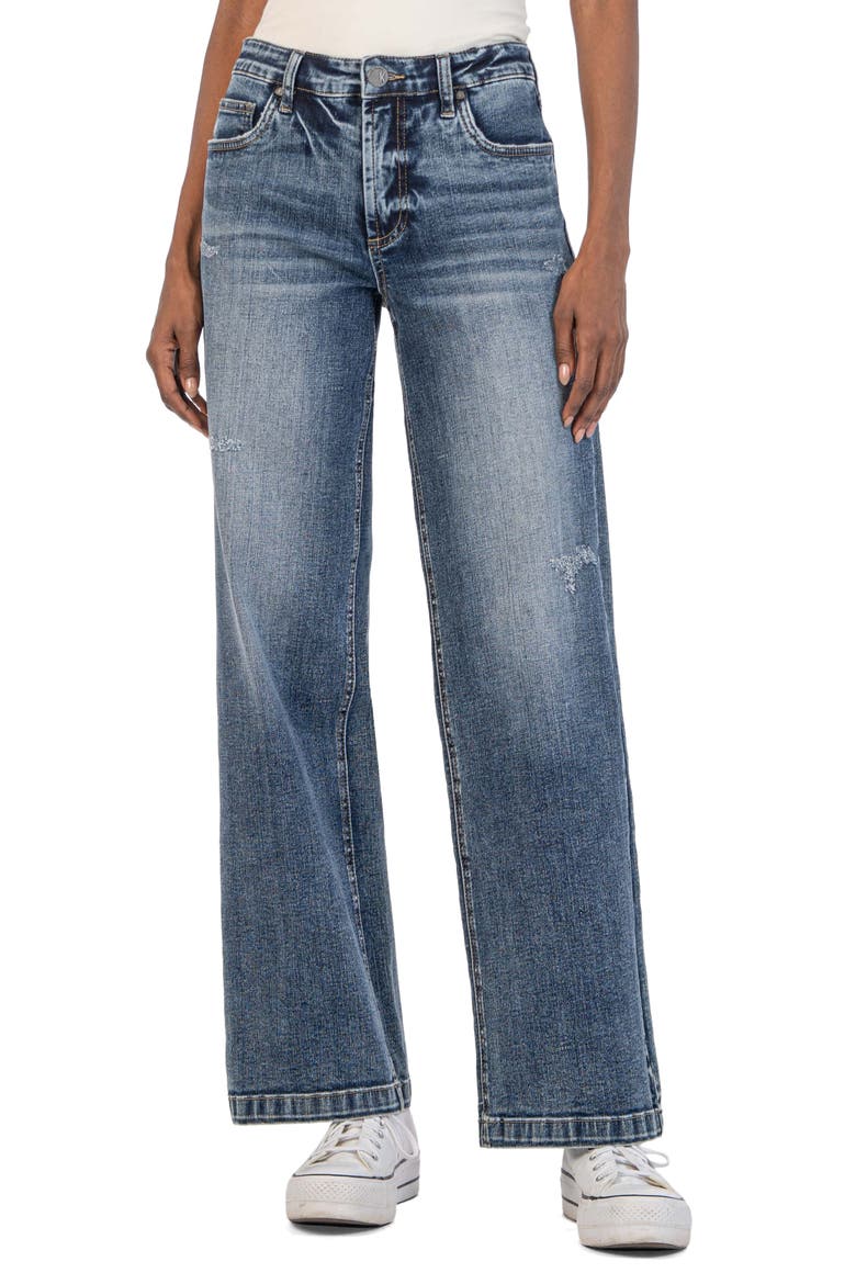 High Waist Wide Leg Jeans, Main, color, PUNCTUAL