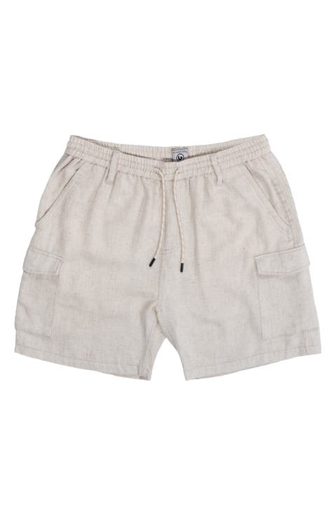 Cotton & Linen Blend Cargo Shorts