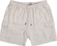 BURNSIDE Cotton & Linen Blend Cargo Shorts