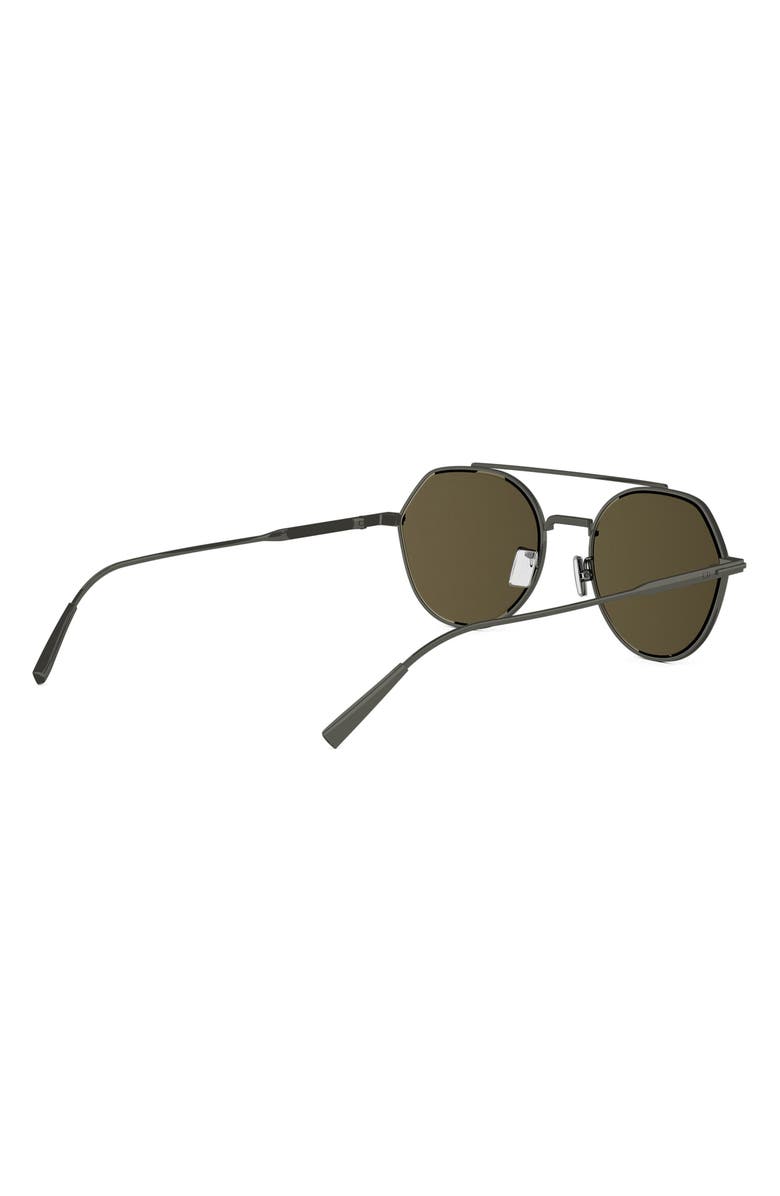 DIOR 'DiorBlacksuit R6U 54mm Geometric Sunglasses, Alternate, color, Shiny Dark Ruthenium / Brown