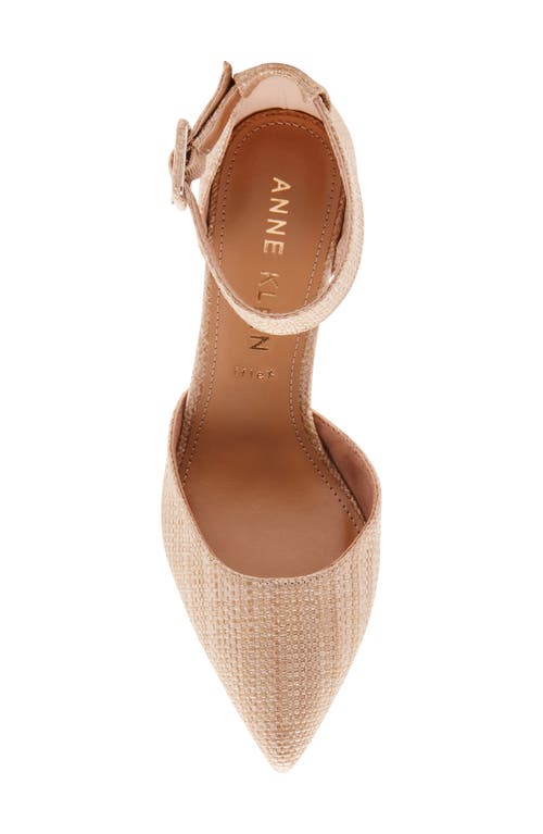 Anne Klein Fabulist Ankle Strap Pointed Toe Pump In Raffia