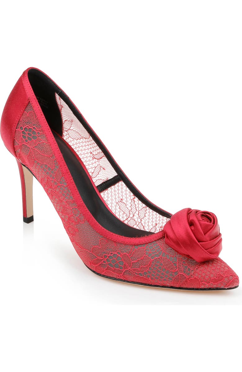 L'AGENCE Fosette Pointed Toe Pump, Main, color, Red Lace