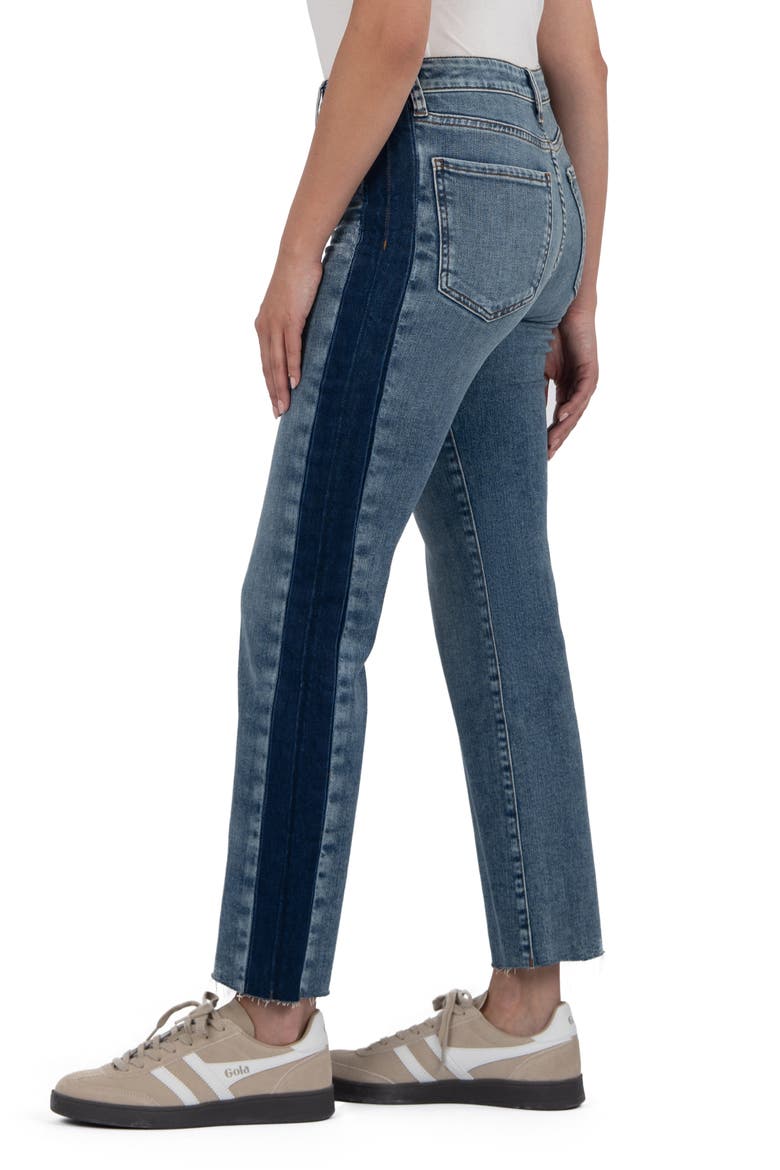 Kelsey Raw Hem Mid Rise Ankle Flare Jeans, Alternate, color, INERRANT