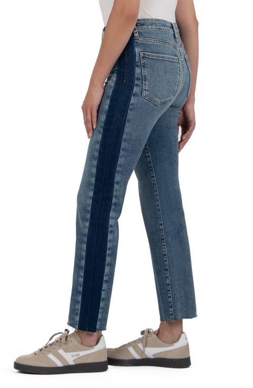Kut From The Kloth Kelsey Raw Hem Mid Rise Ankle Flare Jeans In Blue