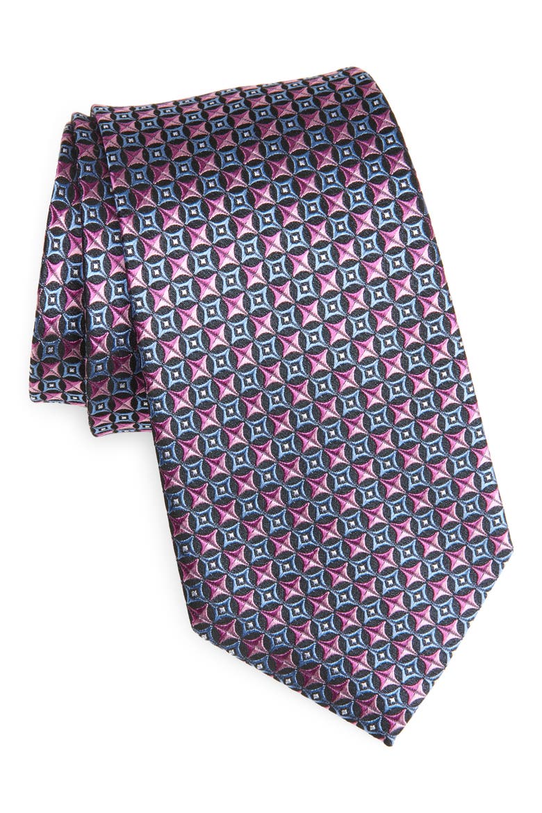 Neat Silk Tie, Main, color, PINK