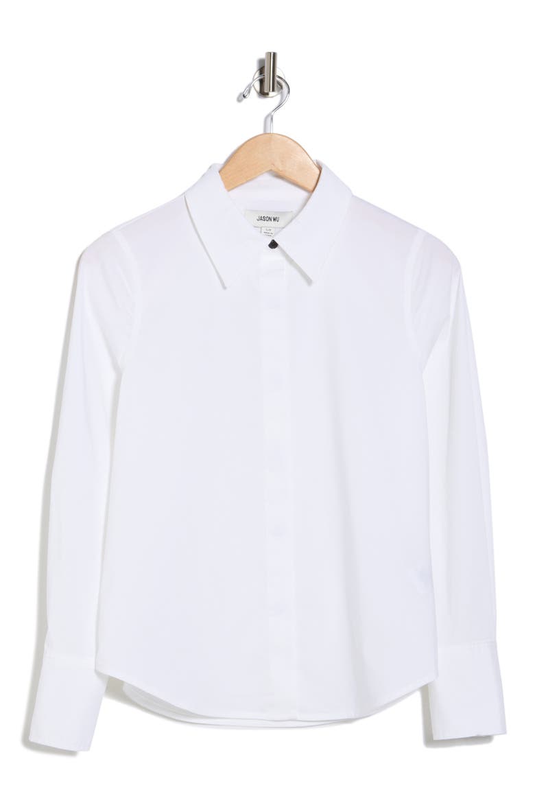 Long Sleeve Button Down Shirt, Alternate, color, WHITE