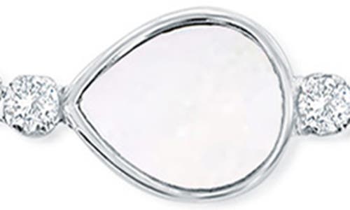 Simona Mother-of-pearl & Cubic Zirconia Slider Bracelet In Silver
