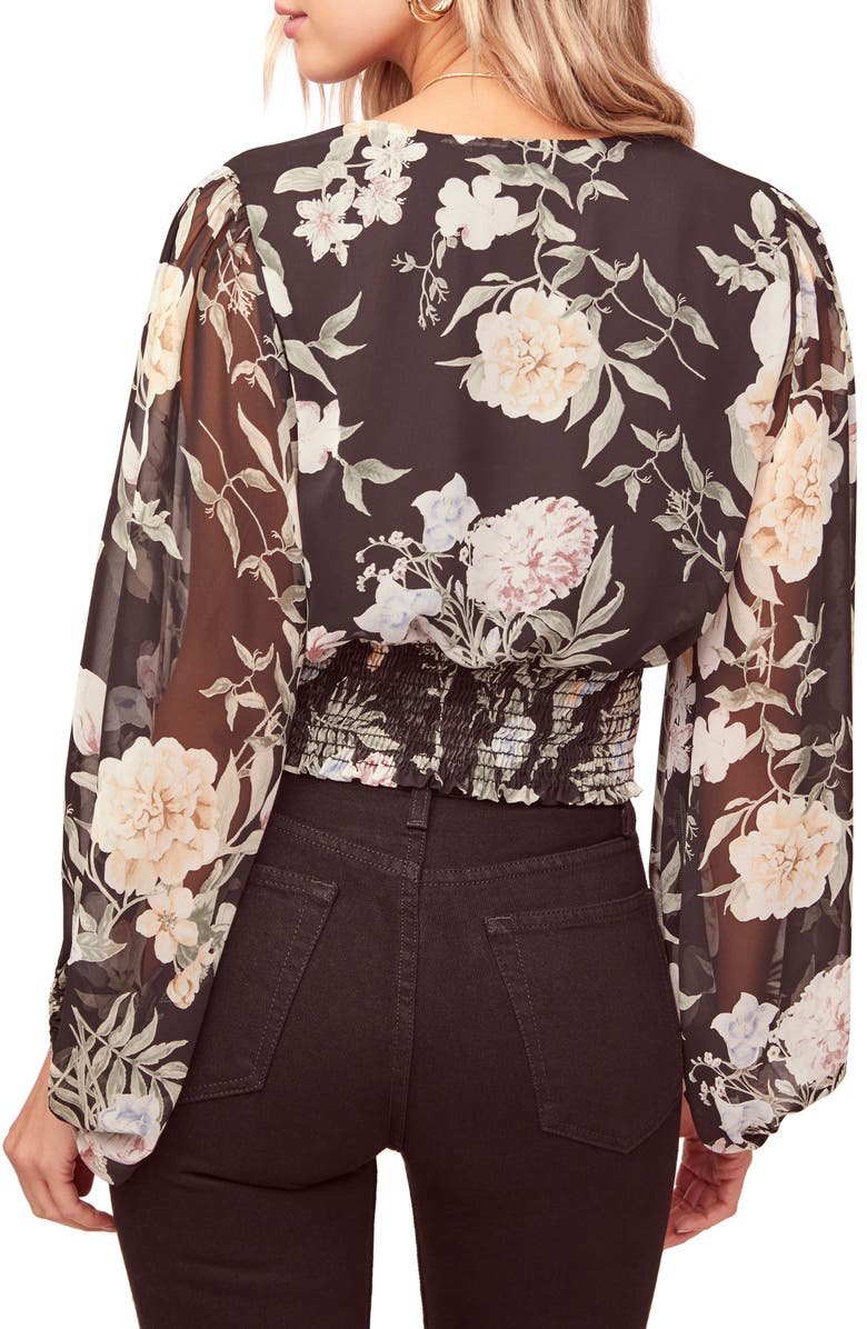 ASTR the Label Floral Print Blouson Sleeve Top, Alternate, color, 