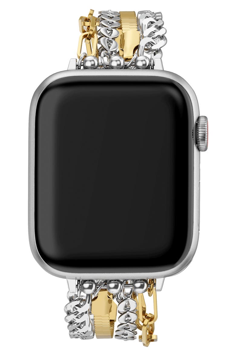 Leo Mixed Chain Stainless Steel Apple Watch® Bracelet Watchband, Alternate, color, SILVER/ GOLD
