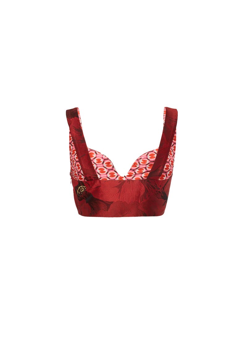 Baia Crop Top Jacquard Ruby Red, Alternate, color, Jacquard Ruby Red