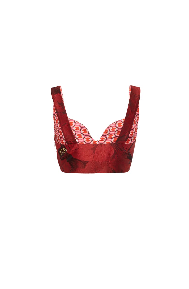 La DoubleJ Baia Crop Top Jacquard Ruby Red, Alternate, color, Jacquard Ruby Red