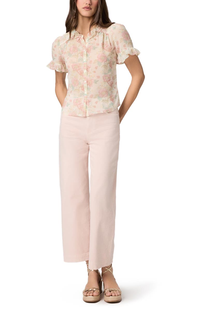 PAIGE Sunisa Silk Button-Up Top, Alternate, color, Bone Multi