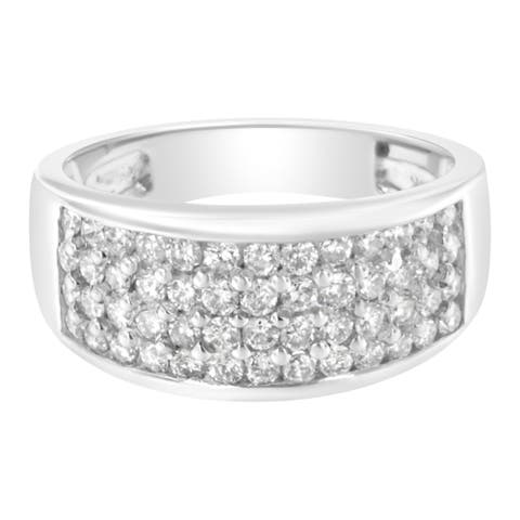 14K White Gold 1.0 Cttw Round Cut Diamond Ring